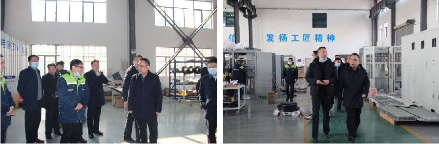 市委书记与im电竞董事长在新厂房制氢整线项目现场